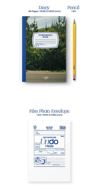 Heize 2nd Full Album Undo Inclusions Diary Pencil Film Photo Envelope