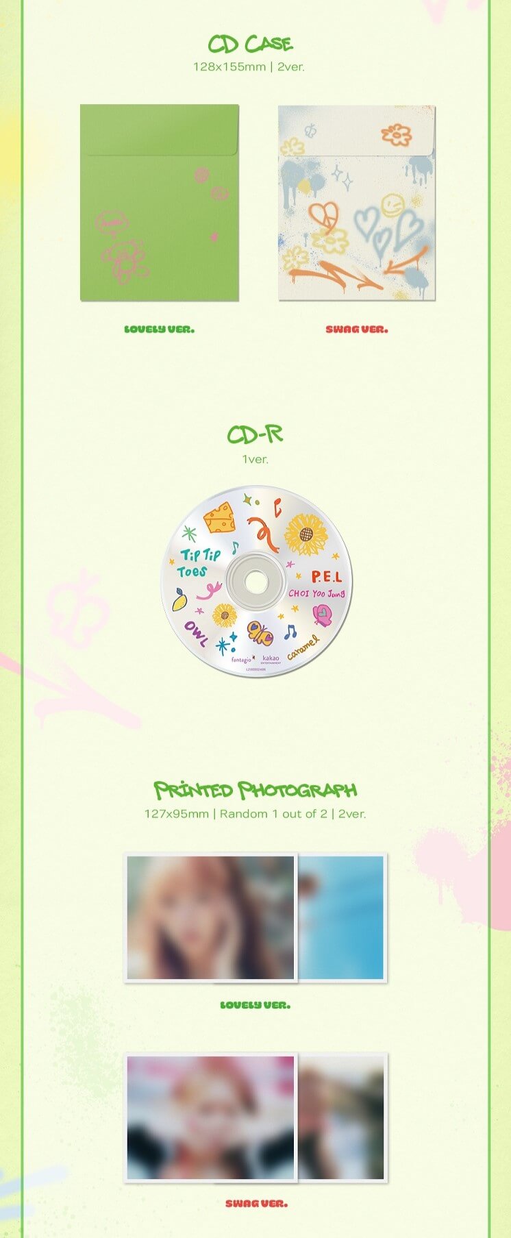 Choi Yoojung Sunflower Lovely + Swag Version Inclusions CD Case CD Printed Photograph