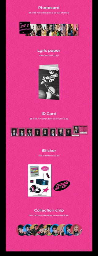 Kep1er TROUBLESHOOTER k Version Inlcusions Photocards Lyric Paper ID Card Sticker Collection Chip