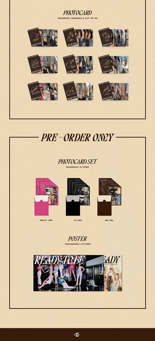 TWICE 12th Mini Album READY TO BE Inclusions Photocards Preorder Photocard Set Poster