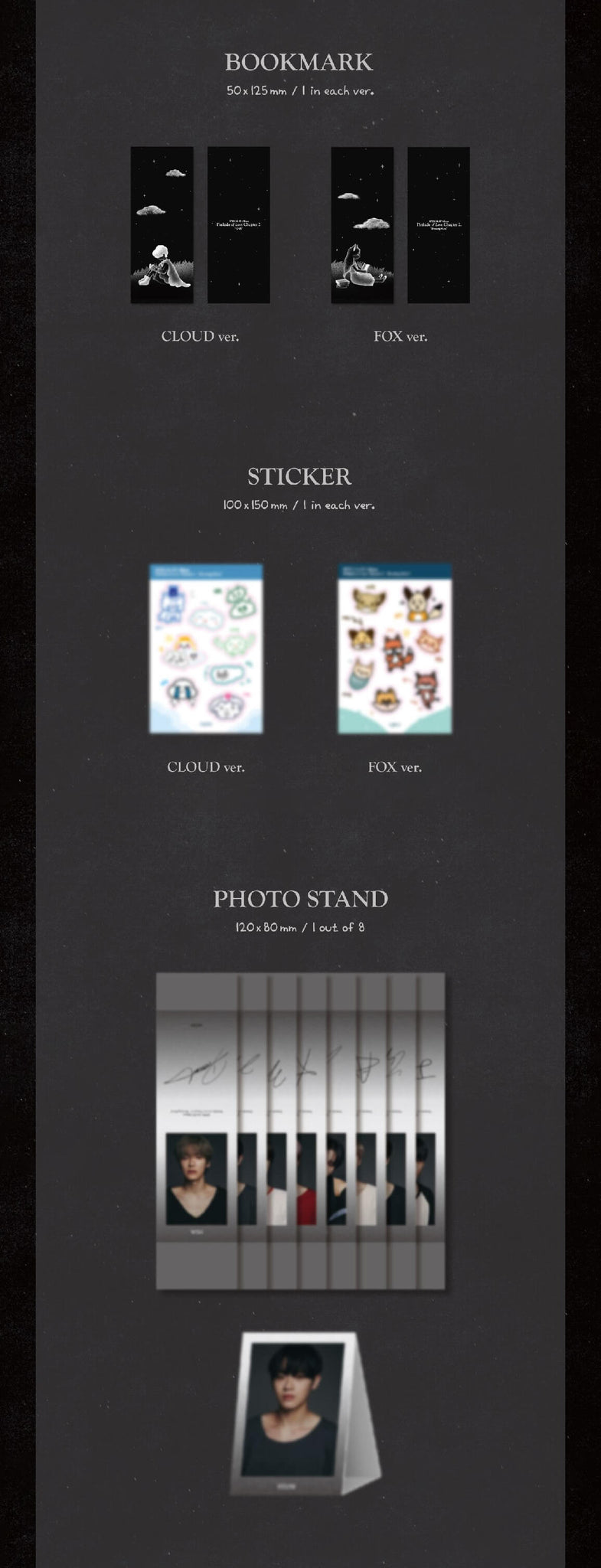 EPEX Prelude of Love Chapter 2. Growing Pains Inclusions Bookmark Sticker Photostand