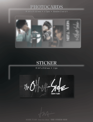Mark Tuan Debut Solo Album the other side Inclusions Photocards Sticker