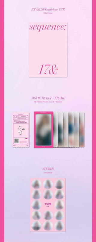 CSR 1st Single Album Sequence : 17& Inclusions Envelope With Love CSR Movie Ticket Frame Sticker