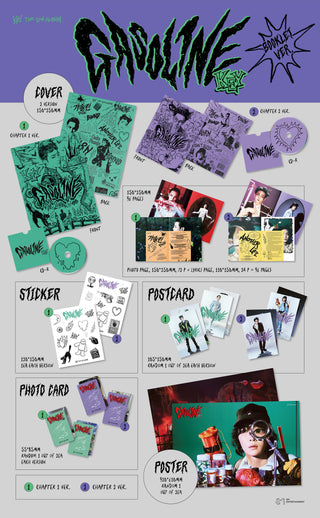 Key Gasoline (Booklet Version) Inclusions Cover CD Photobook Sticker Postcard Photocard 1st Press Only Poster