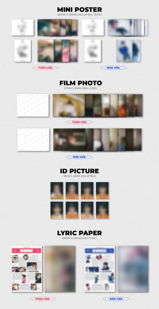 8TURN 1st Mini Album 8TURNRISE Inclusions Mini Poster Film Photo ID Picture Lyric Paper