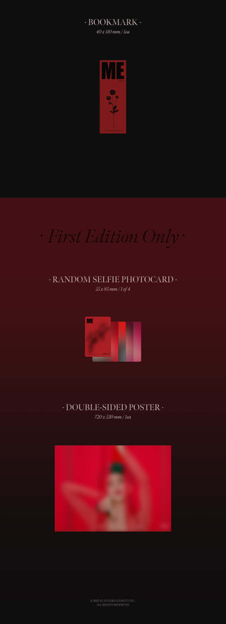 Jisoo 1st Single Album ME Red Version Inclusions Bookmark 1st Press Selfie Photocard Poster