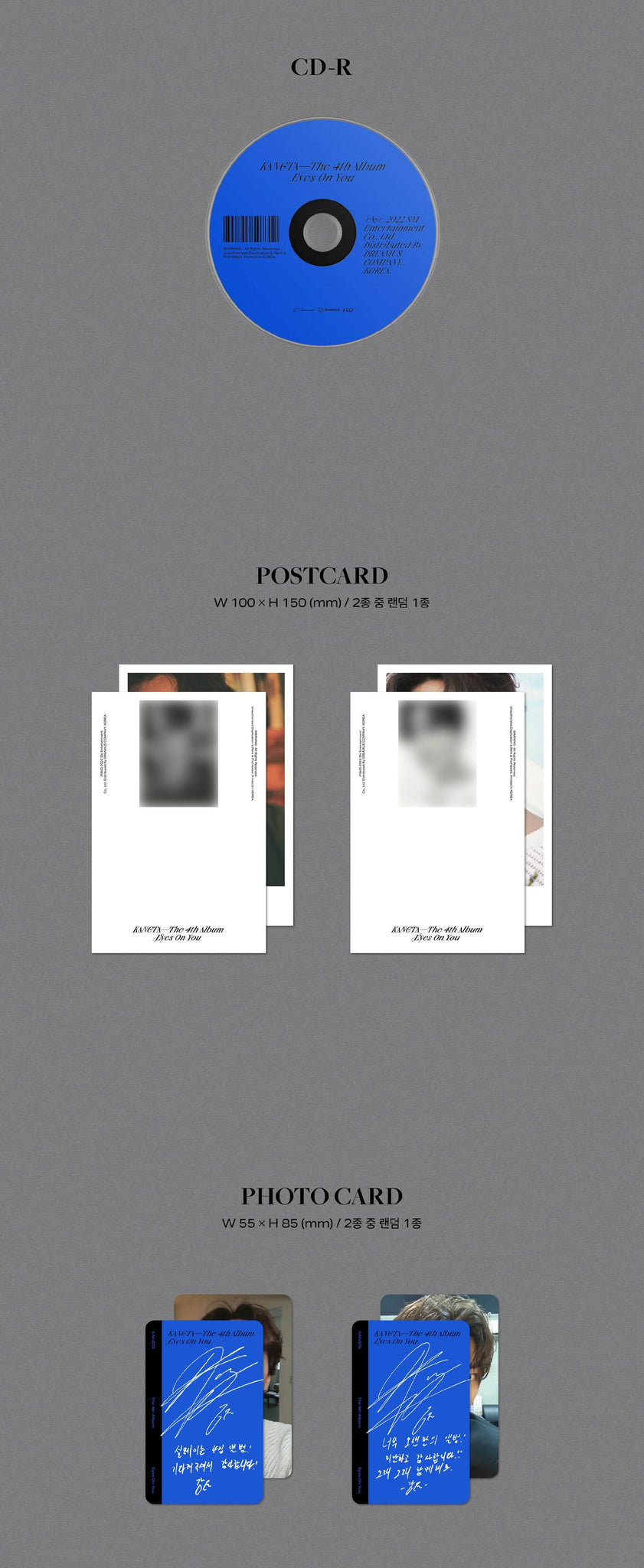 KANGTA 4th Full Album Eyes On You Inclusions CD Postcard Photocard