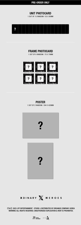 Xdinary Heroes Deadlock - Standard Version Inclusions Pre-order Benefits Unit Photocard Frame Photocard Poster