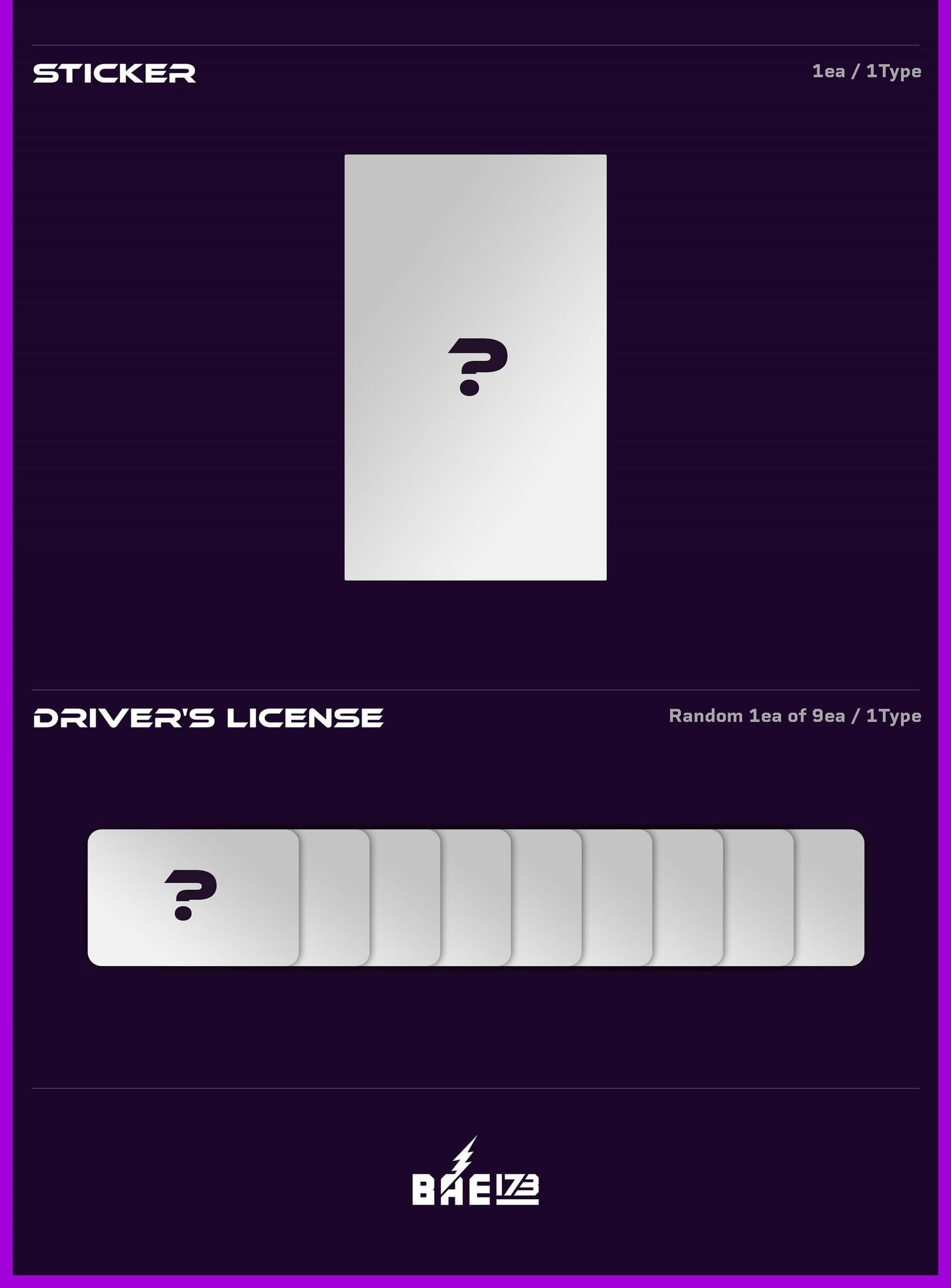 BAE173 4th Mini Album ODYSSEY: DaSH Inclusions Stickers Driver's Licence