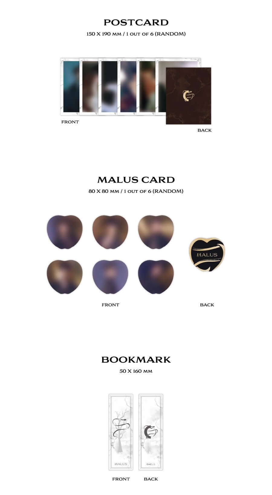 ONEUS MALUS MAIN Version Inclusions Postcard MALUS Card Bookmark