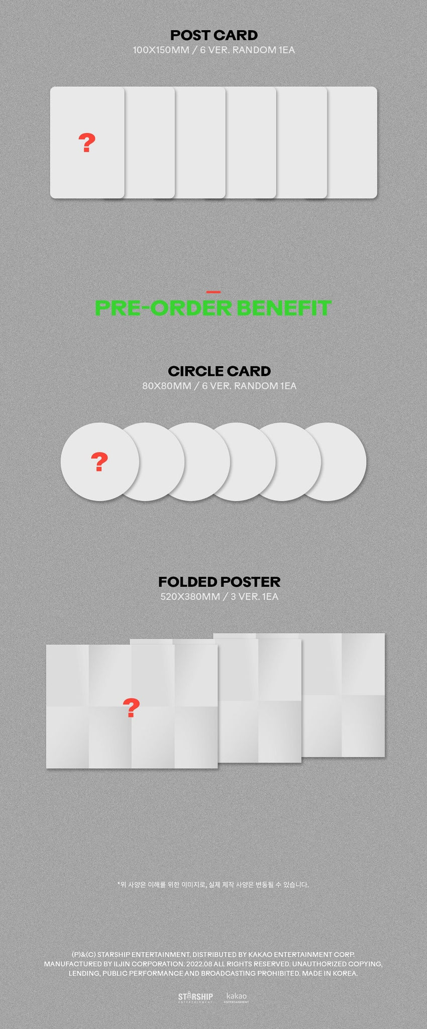 IVE After Like Inclusions Postcard Pre-order Benefits Circle Card Folded Poster