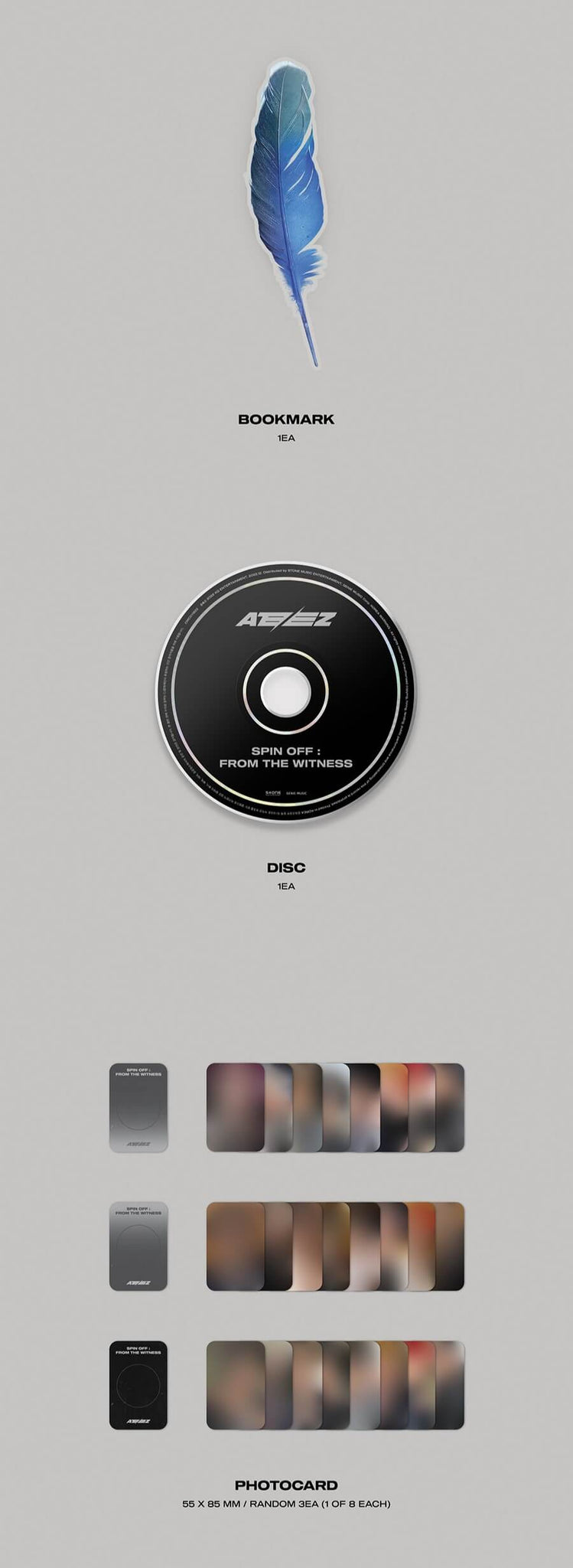 ATEEZ SPIN OFF: FROM THE WITNESS Limited Edition - WITNESS Version Inclusions Bookmark CD Photocards