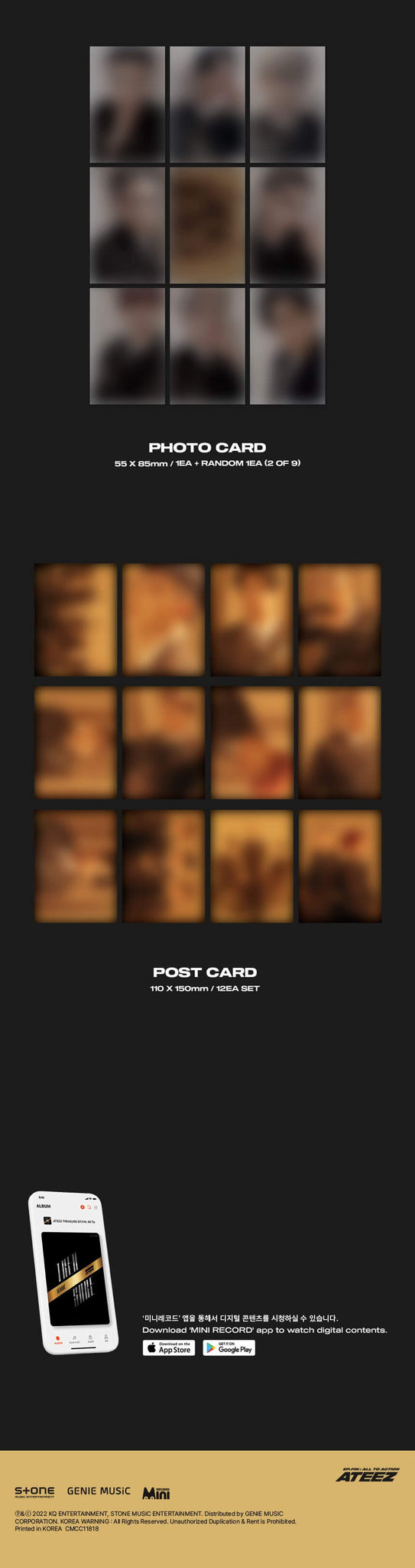 ATEEZ TREASURE EP.FIN All To Action Platform Version - Z Version Inclusions QR Photocard Album Photocards Postcards