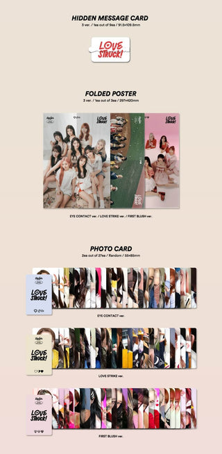 Kep1er LOVESTRUCK! Inclusions Hidden Message Card Folded Poster Photocards