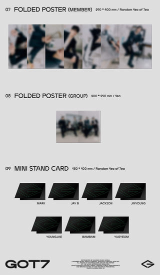 GOT7 Mini Album GOT7 Inclusions Member Folded Poster Group Folded Poster Mini Stand Card