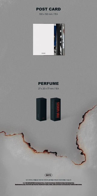 BE'O 1st Mini Album FIVE SENSES Inclusions Postcard Perfume