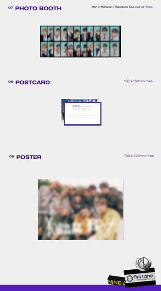NINE.i 2nd Mini Album I (Part.1) Inclusions Photo Booth Postcard 1st Press Only Poster