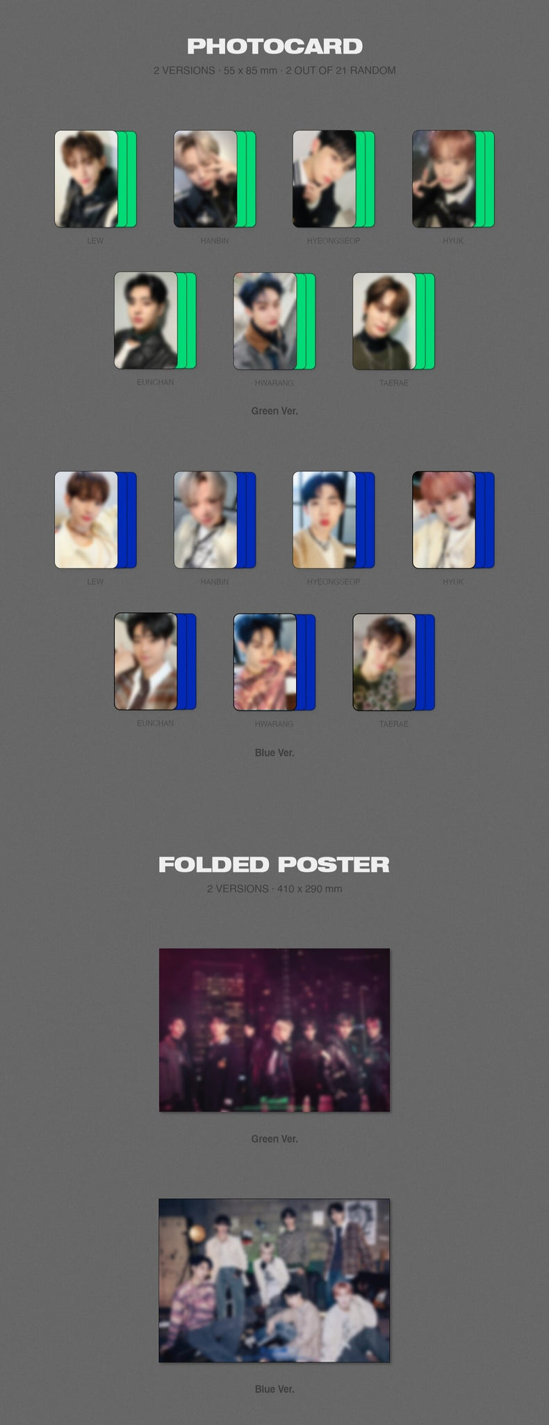 TEMPEST 3rd Mini Album ON and ON Inclusions Photocards Folded Poster