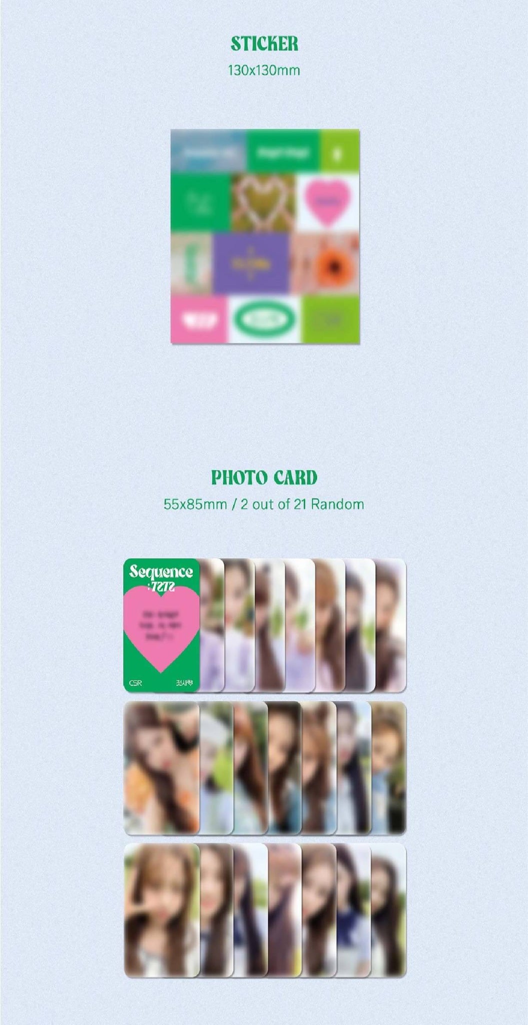 CSR 1st Mini Album Sequence : 7272 Inclusions Sticker Photocard