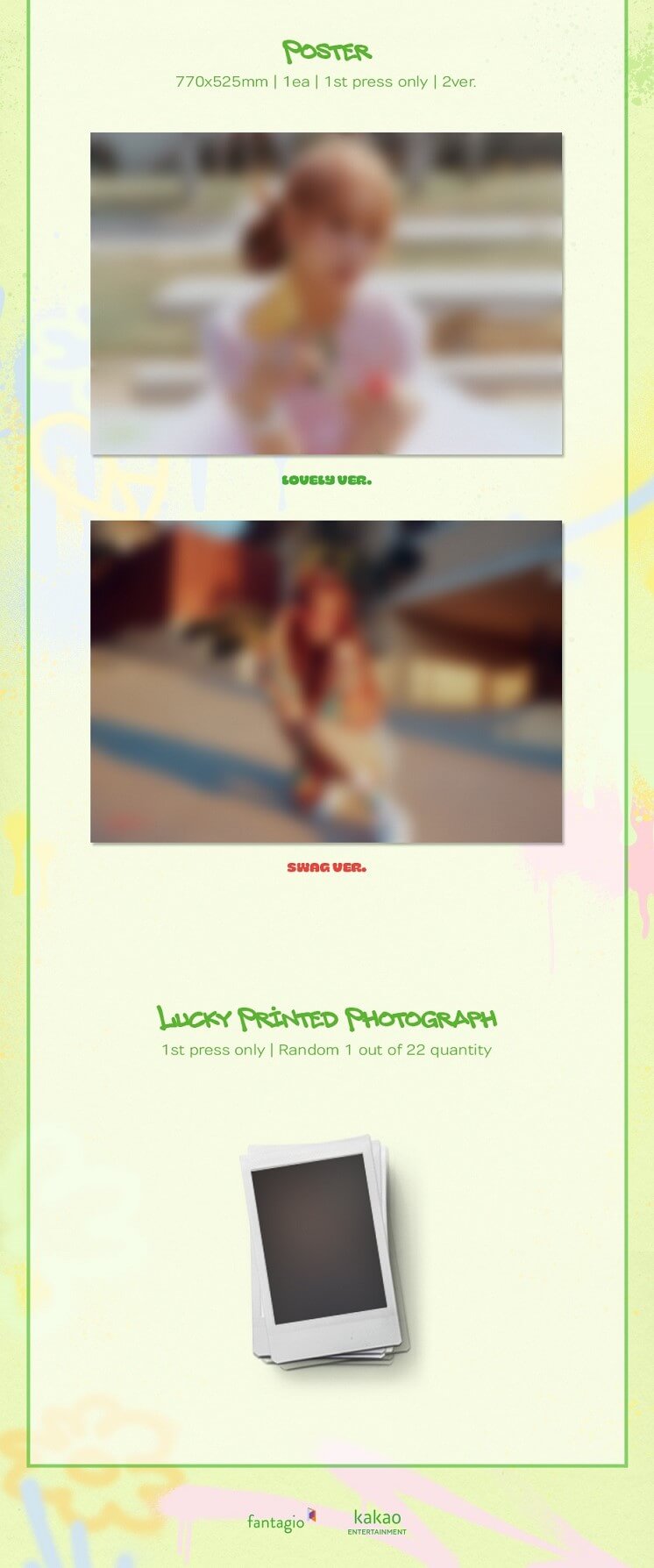Choi Yoojung Sunflower Lovely + Swag Version Inclusions 1st Press Only Poster Lucky Printed Photograph
