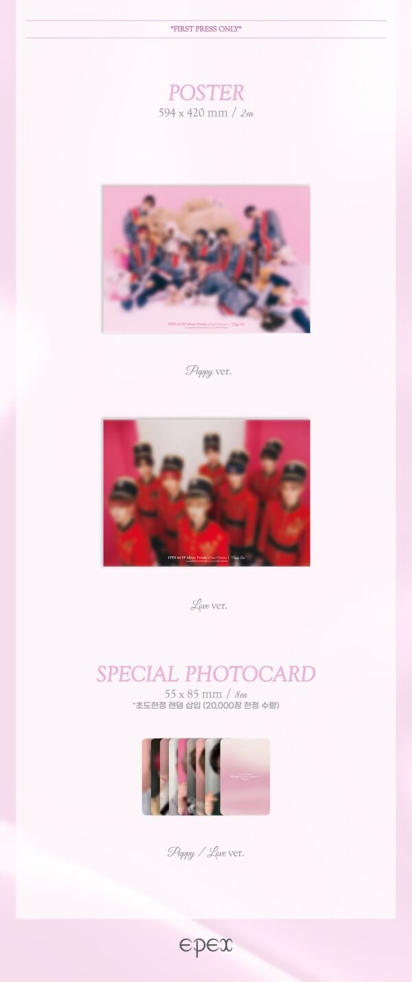 EPEX Prelude of Love Chapter 1. Puppy Love Inclusions 1st Press Only Poster Special Photocard