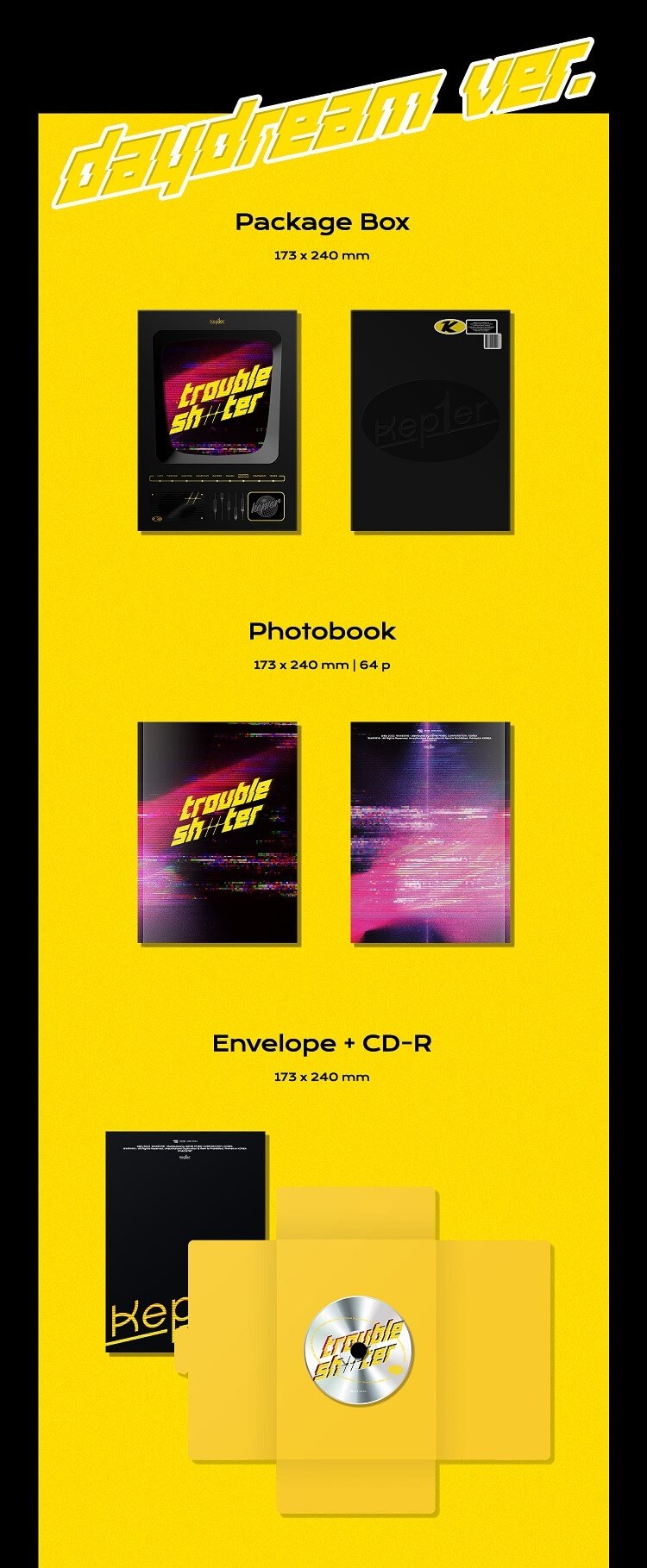 Kep1er TROUBLESHOOTER daydream Version Inlcusions Package Box Photobook Envelope + CD