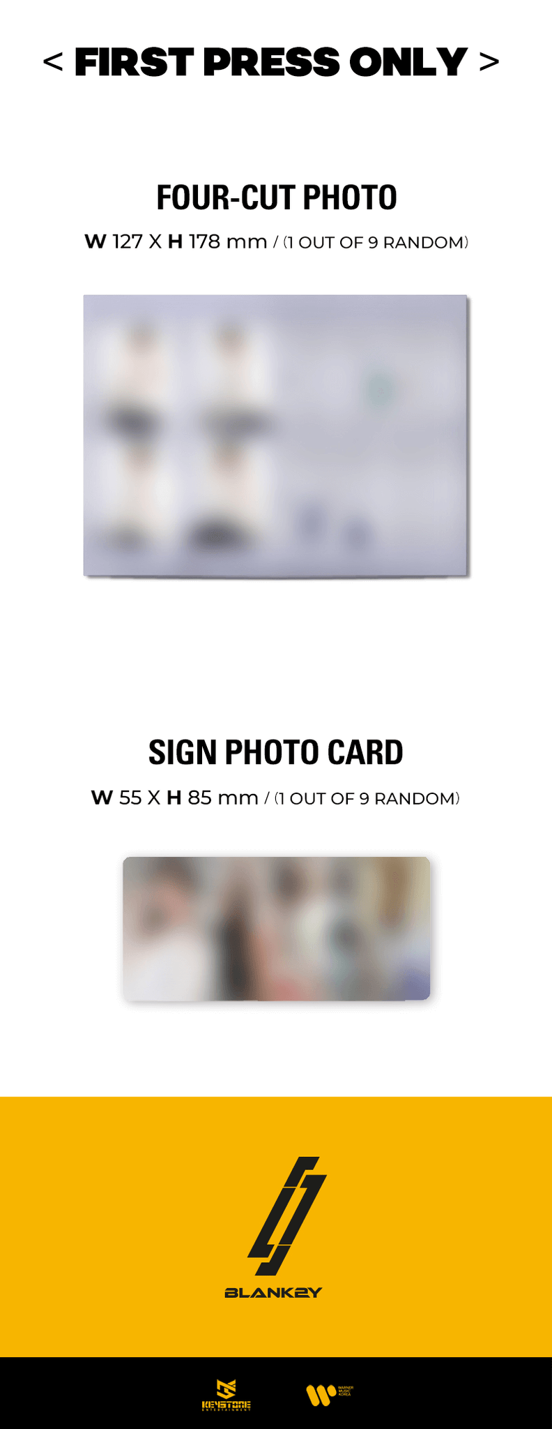 BLANK2Y K2Y I : CONFIDENCE 'Thumbs Up' 1st Press Only 4Cut Photo Sign Photocard
