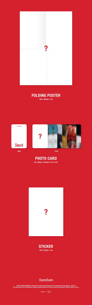 BamBam Sour & Sweet Sweet Version Inclusions Folding Poster Photocard Sticker