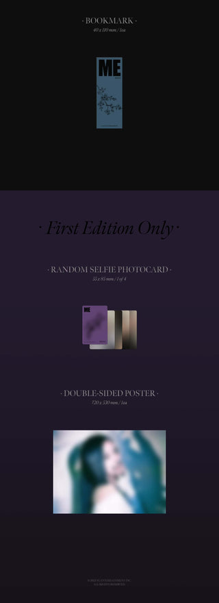 Jisoo 1st Single Album ME Black Version Inclusions Bookmark 1st Press Selfie Photocard Poster