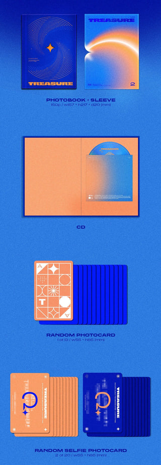 TREASURE THE SECOND STEP CHAPTER TWO DEEP BLUE Version Inclusions Sleeve Photobook CD Photocard Selfie Photocard