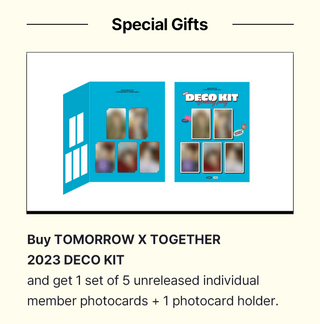 TXT 2023 Deco Kit Inclusions Weverse Pre-order Benefit Photocards Photocard Holder