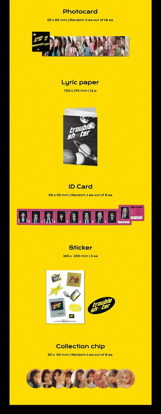 Kep1er TROUBLESHOOTER daydream Version Inlcusions Lyric Paper ID Card Sticker Collection Chip