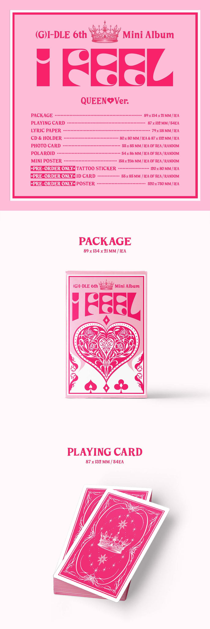 (G)I-DLE I FEEL - Queen Version Inclusions Package Playing Card