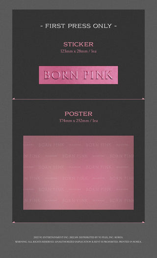 BLACKPINK BORN PINK BOX SET PINK Version 1st Press Only Inclusions Sticker Poster