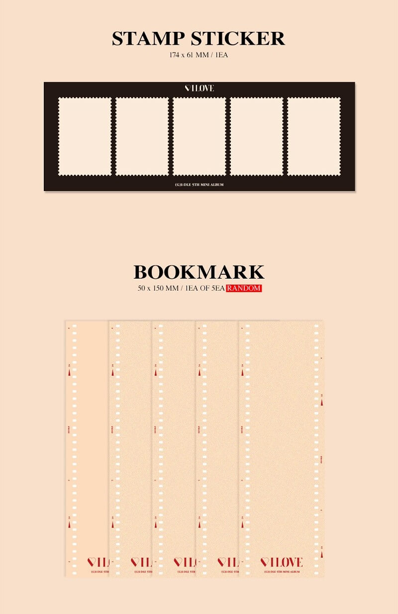 (G)I-DLE I LOVE - Born Version Inclusions Stamp Sticker Bookmark