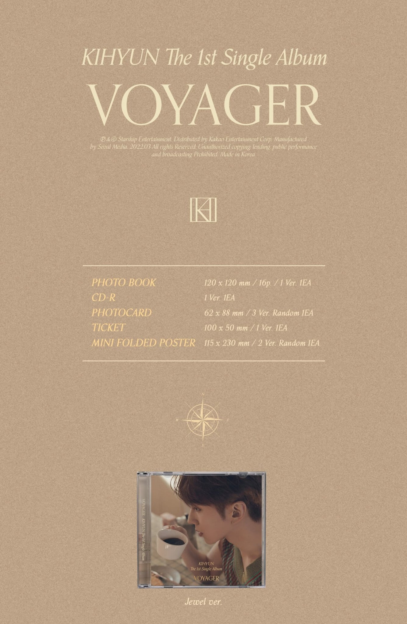Kihyun VOYAGER - Jewel Version Inlcusions Album Info