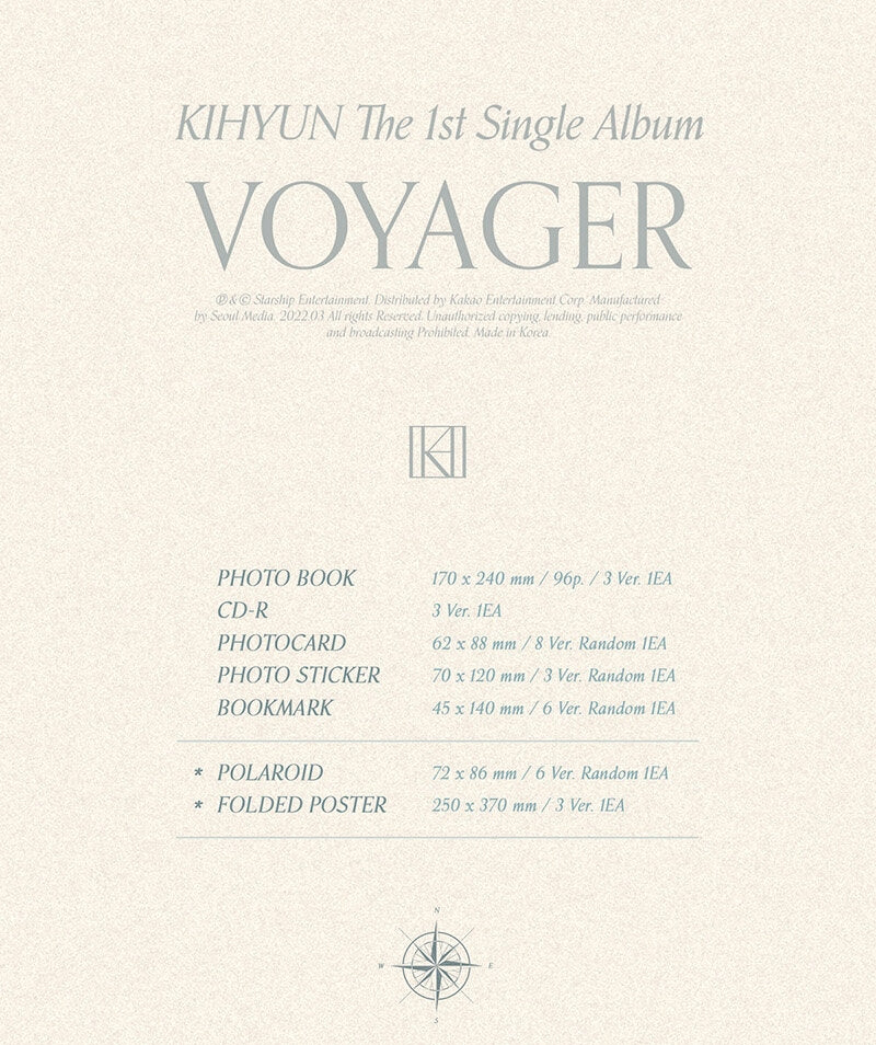Kihyun 1st Single Album VOYAGER Inclusions Album Info