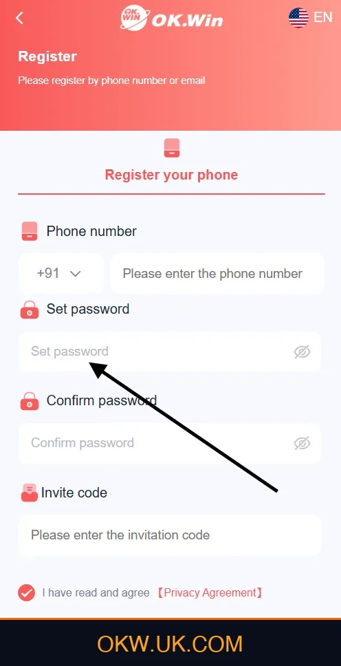 Choose Account Password on Ok Win