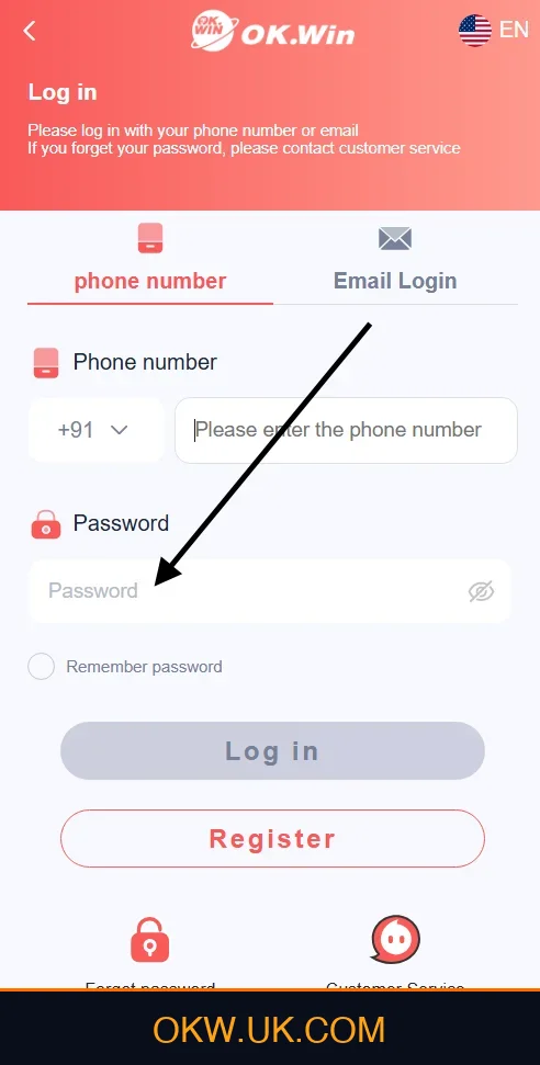 Fill in Password on Ok Win